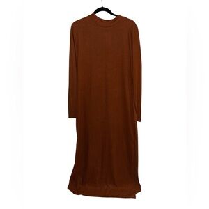 K + GLAM Brown Maxi Long Sleeve Dress, 2XL